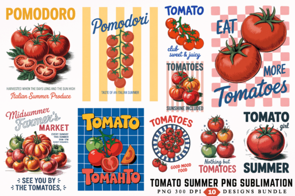 Download Tomato Summer Sublimation Designs Bundle - Design Collection