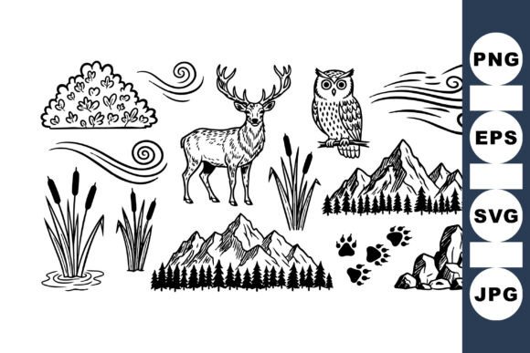Download Rustic Forest Wildlife Clipart Set - Forest Collection