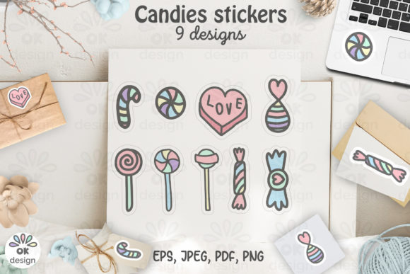 Download Candies Stickers. Printable 9  Design. - Design Collection