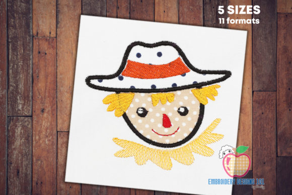 Download Scarecrow in Farm Applique Design - Design Collection