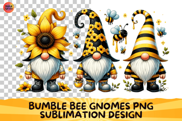 Download Bumble Bee Gnomes Png Sublimation Design - Design Collection