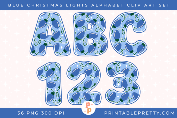 Download Blue Christmas Lights Alphabet PNG - Premium Resources