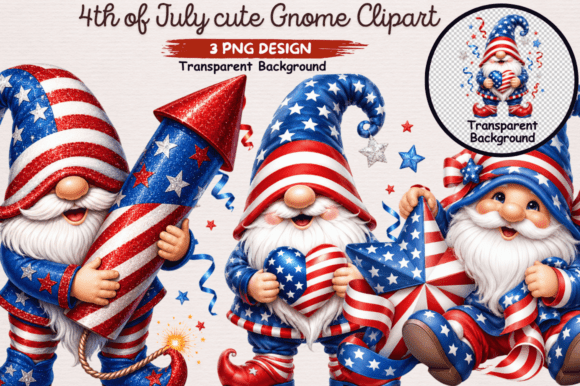 Download 4th of July Cute Gnome Clipart PNG - Cute gnome Collection