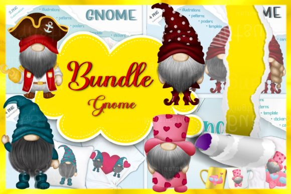 Download Bundle Gnome Character Design Style PNG - Design Collection