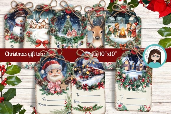 Download Vintage Holiday Printable Set - Holiday printable Collection
