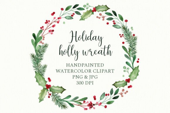 Download Holly Wreath, Winter Christmas Circle - Premium Bundle