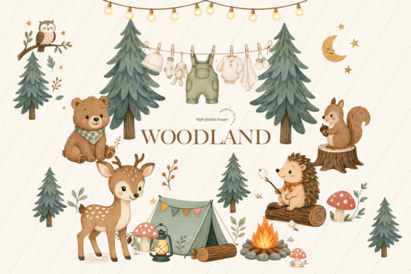 Download Cute Woodland Forest Animal Clipart - Forest Collection
